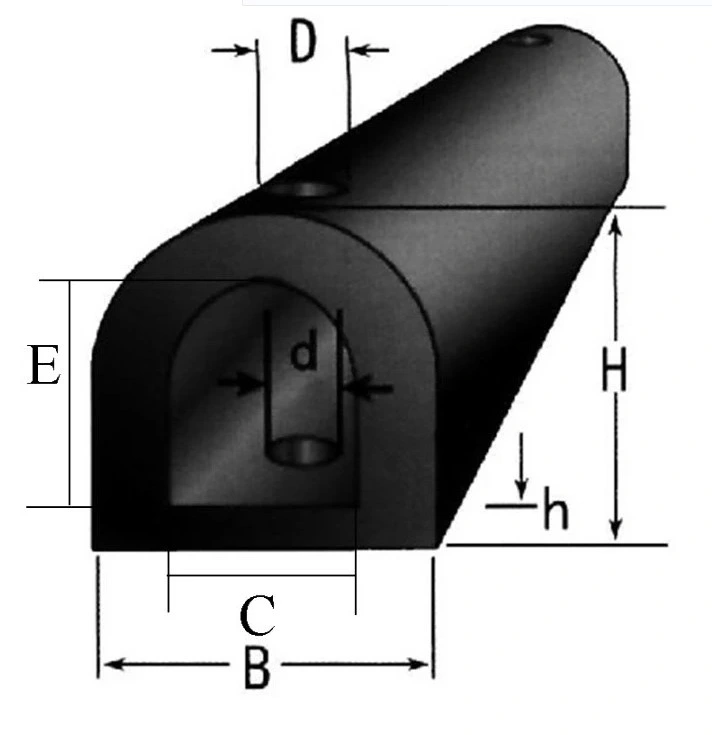 D Shape Marine Solid Rubber Fender Rubber Dock Fender